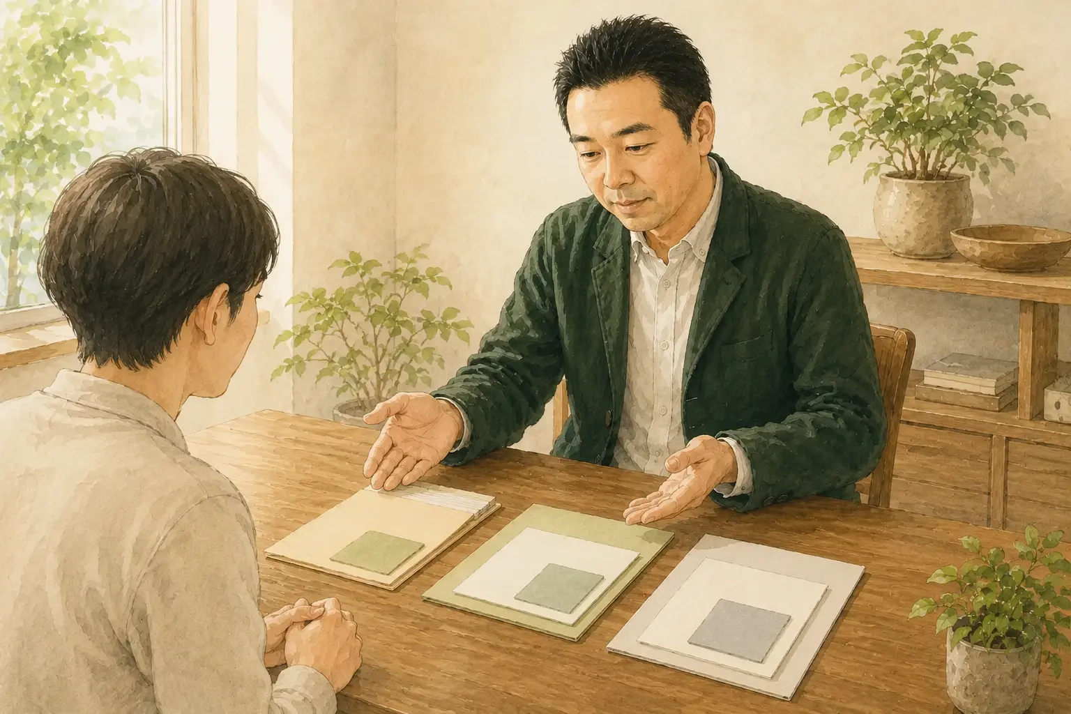 相談員が利用方法をわかりやすく説明する様子